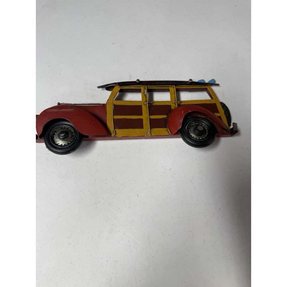 Retro Surf Beach Decor Metal Station Wagon Wall Art Classic 1940s Woodie